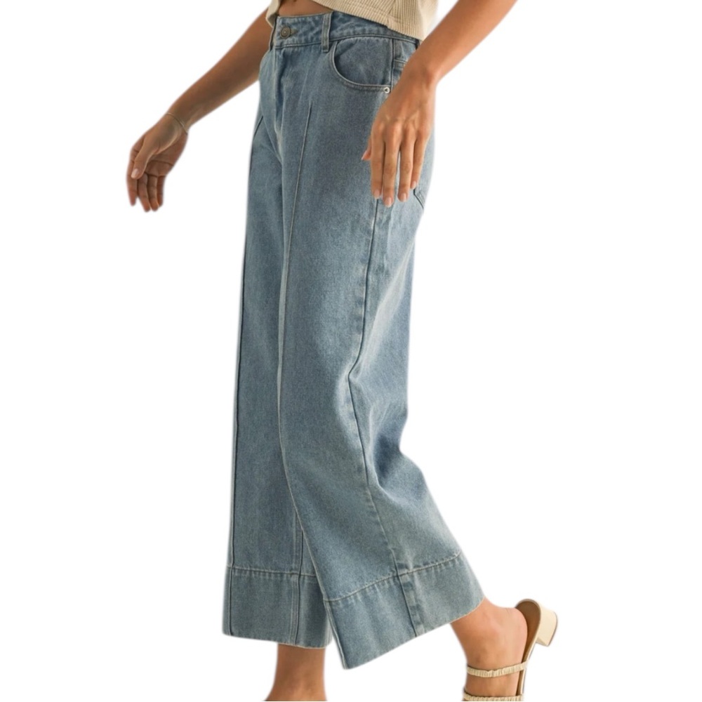 CHIC DENIM Wide-Leg Jeans Pinched Seam Wide Hem